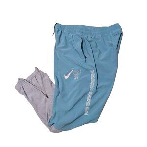 Nike Dri-Fit Men's Track Pants Lightweight Breathable Fabric L Blue & Light Gray